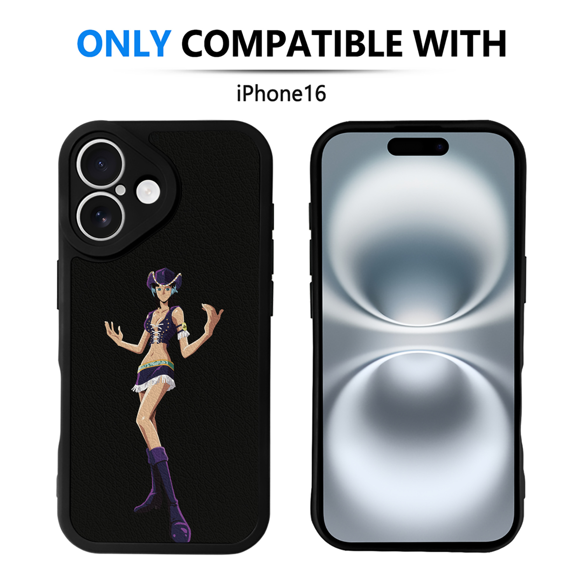 （画像用） ワンピース ニコ・ロビン ONE PIECE Nico Robin 【iPhone 16シリーズ対応】シリコンスマホケース（レザー調） 材質：シリコン
